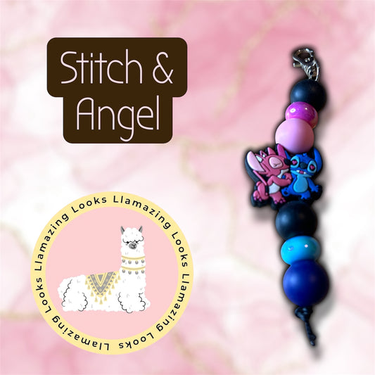 Stitch Swivel Hook Beaded Keychains