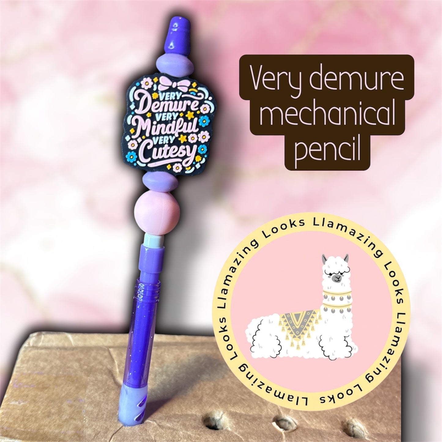 Very Demure Very Mindful Very Cutesy Beaded Pen & Pencil