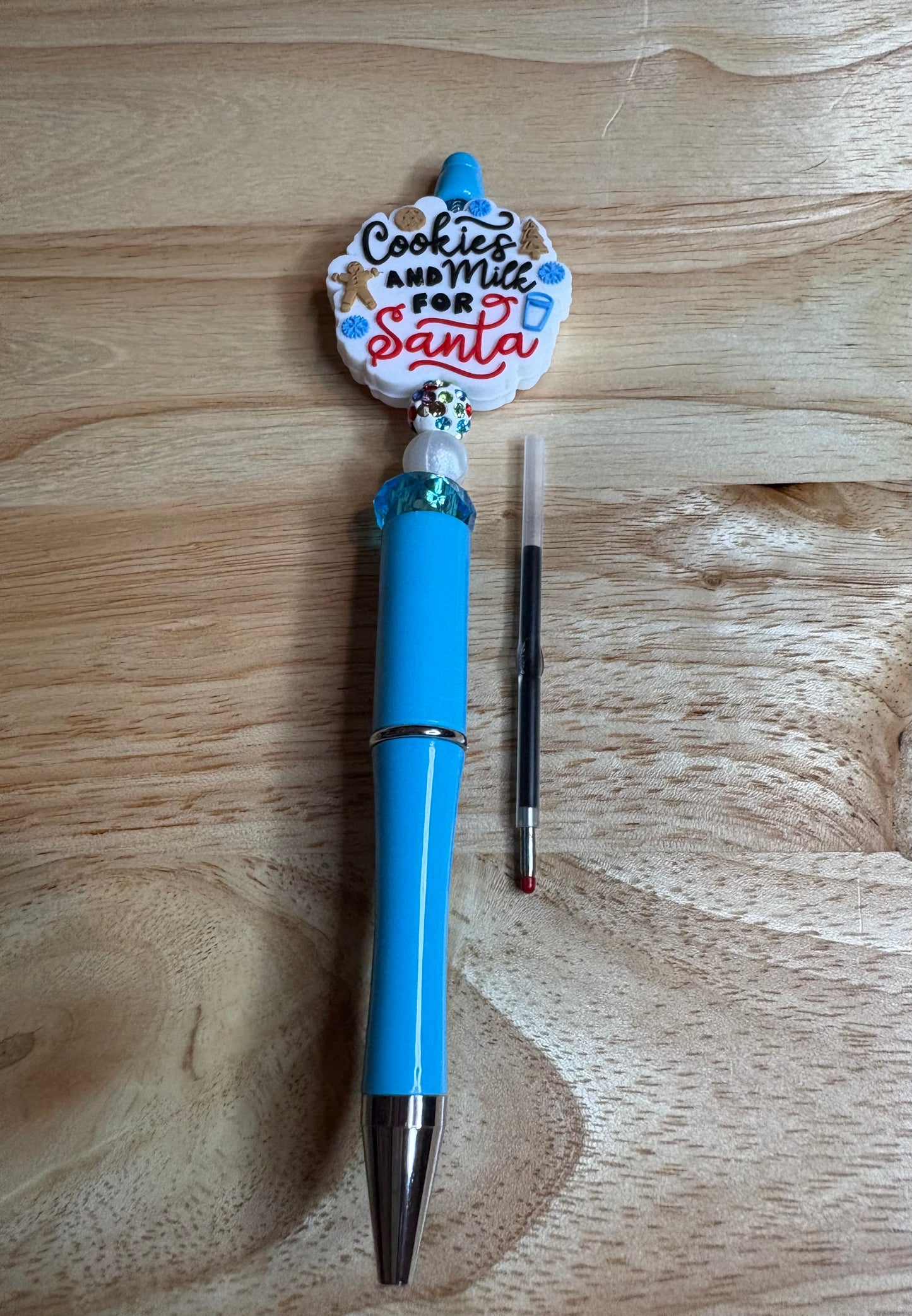 Cookies and milk for Santa beaded pens