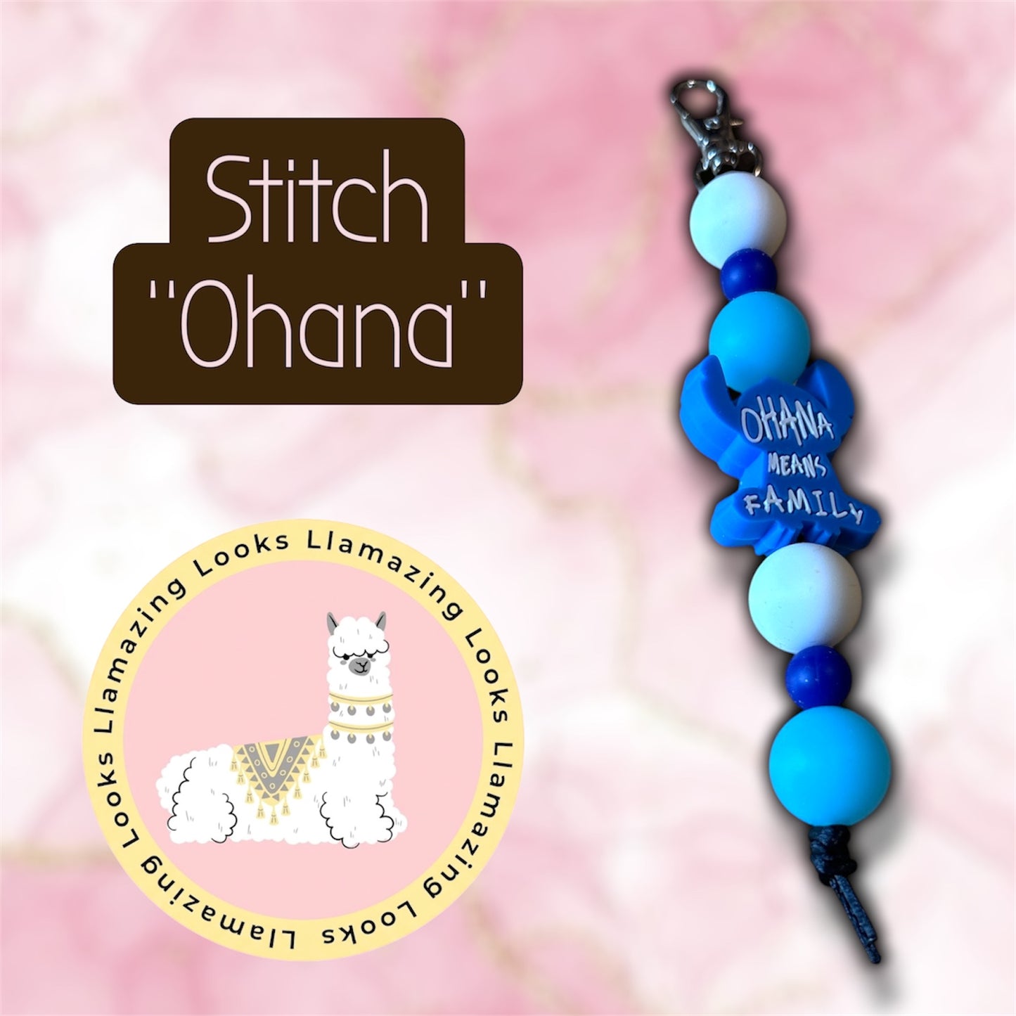 Stitch Swivel Hook Beaded Keychains