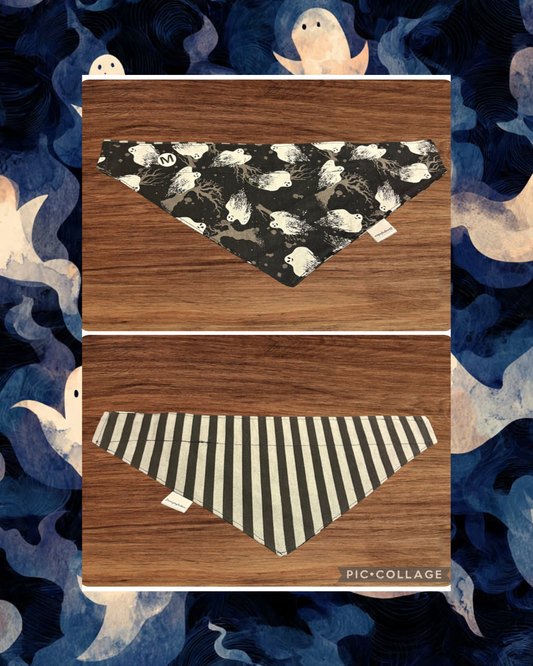 Medium Spooktacular over the collar reversible pet bandana