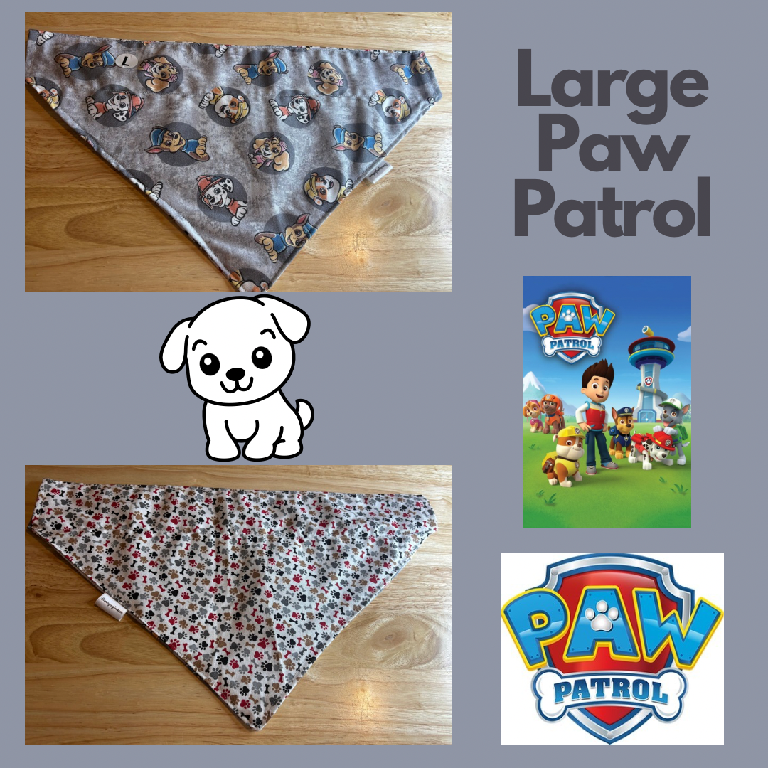 Paw Patrol over the collar reversible pet bandanas