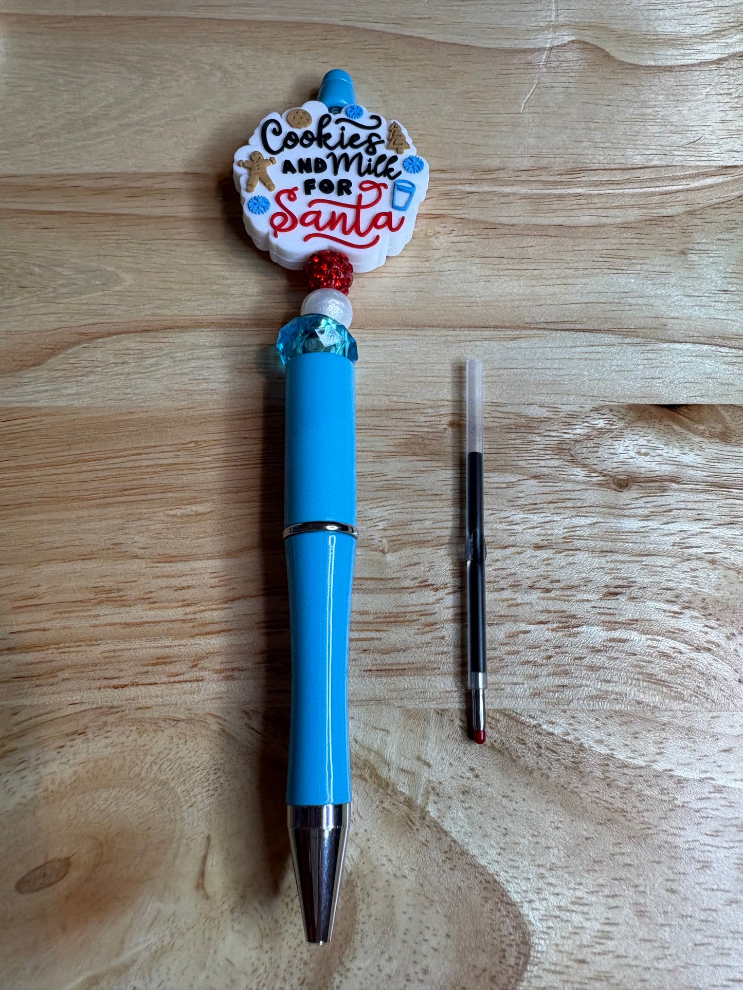 Cookies and milk for Santa beaded pens