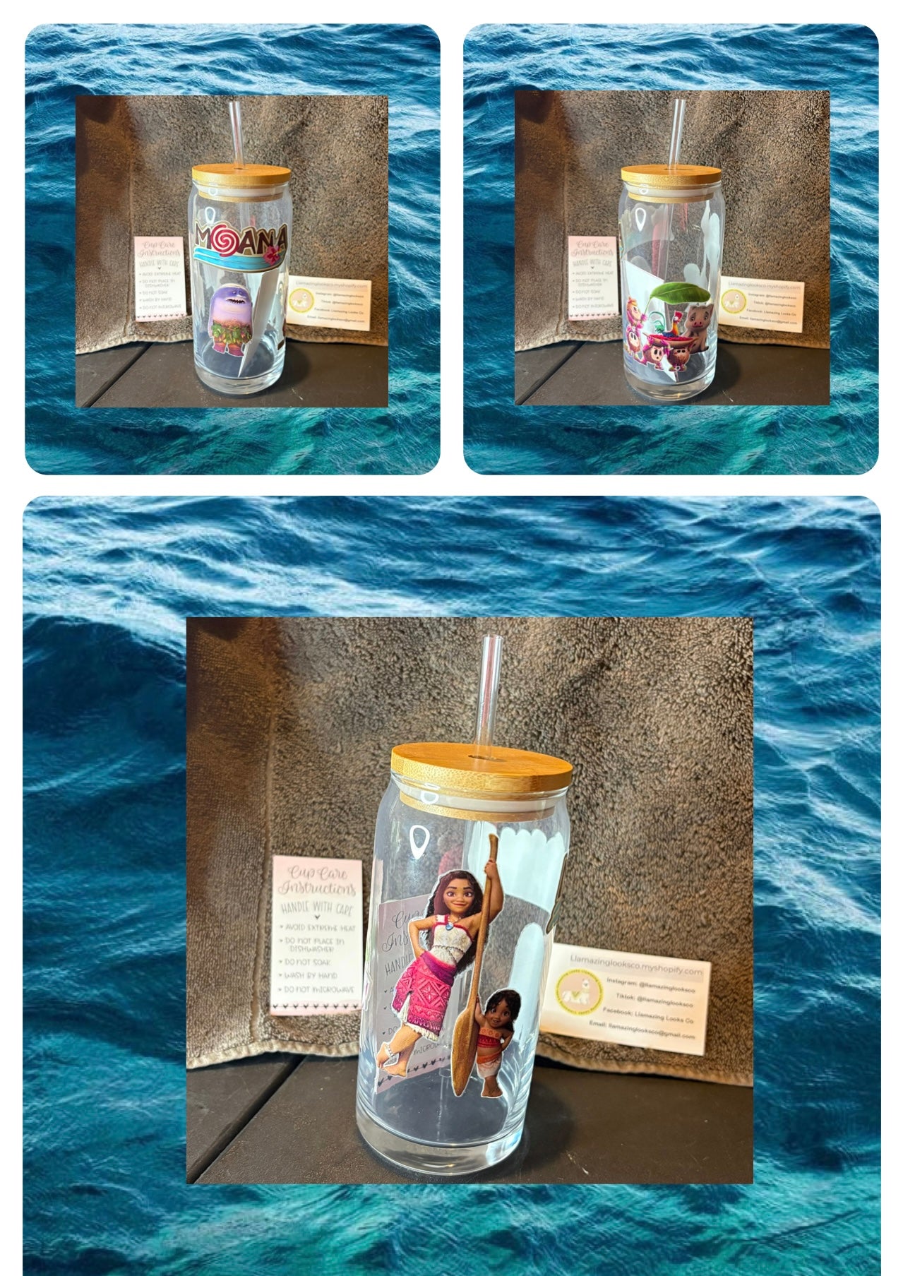Moana Glass Cups- Uniquely Designed By Tay