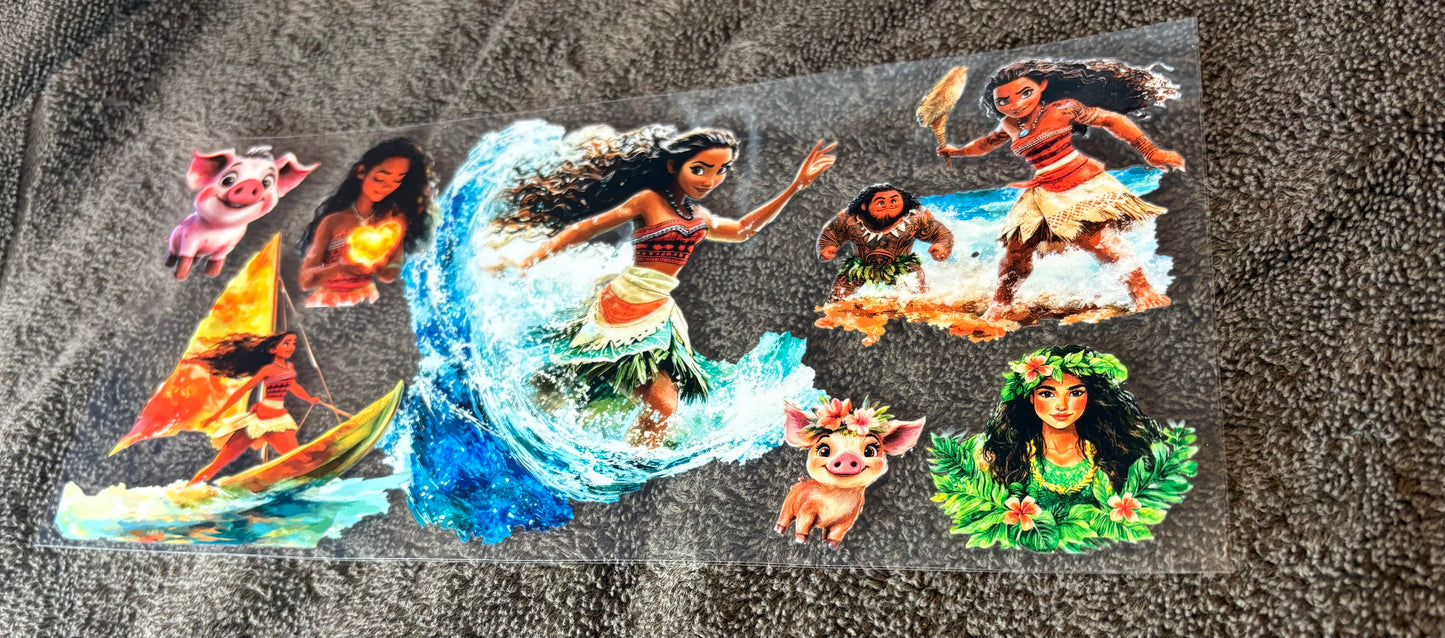 Moana Glass Cups and Custom Moana Made To Order Cups