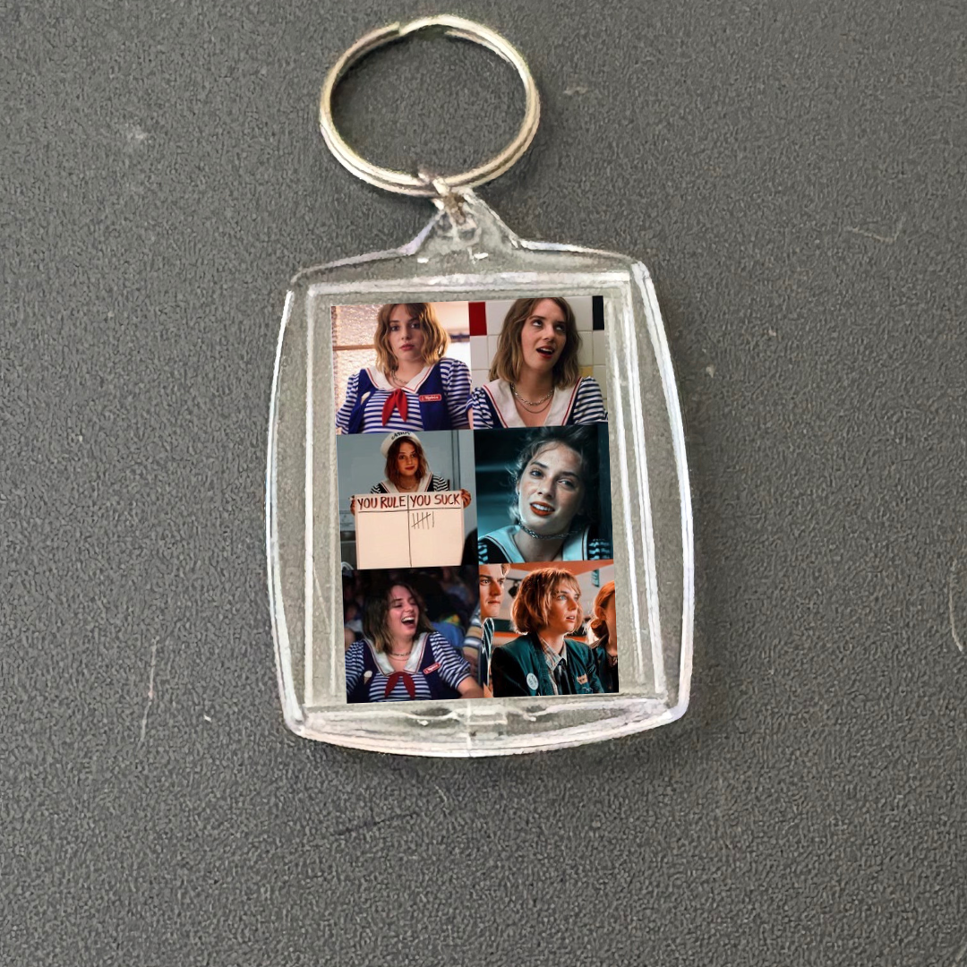 CUSTOM MADE TO ORDER Stranger Things photo keychains/multi use charm (cup charms, straw charms, bag charms, etc.)