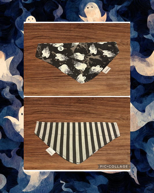 Small Spooktacular over the collar reversible pet bandana
