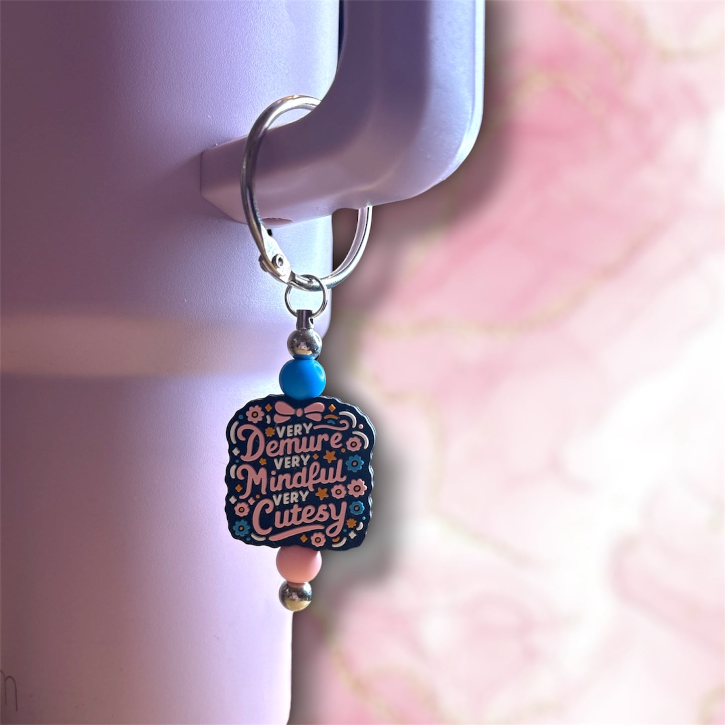 Beaded multi use charm keychains/cup charms