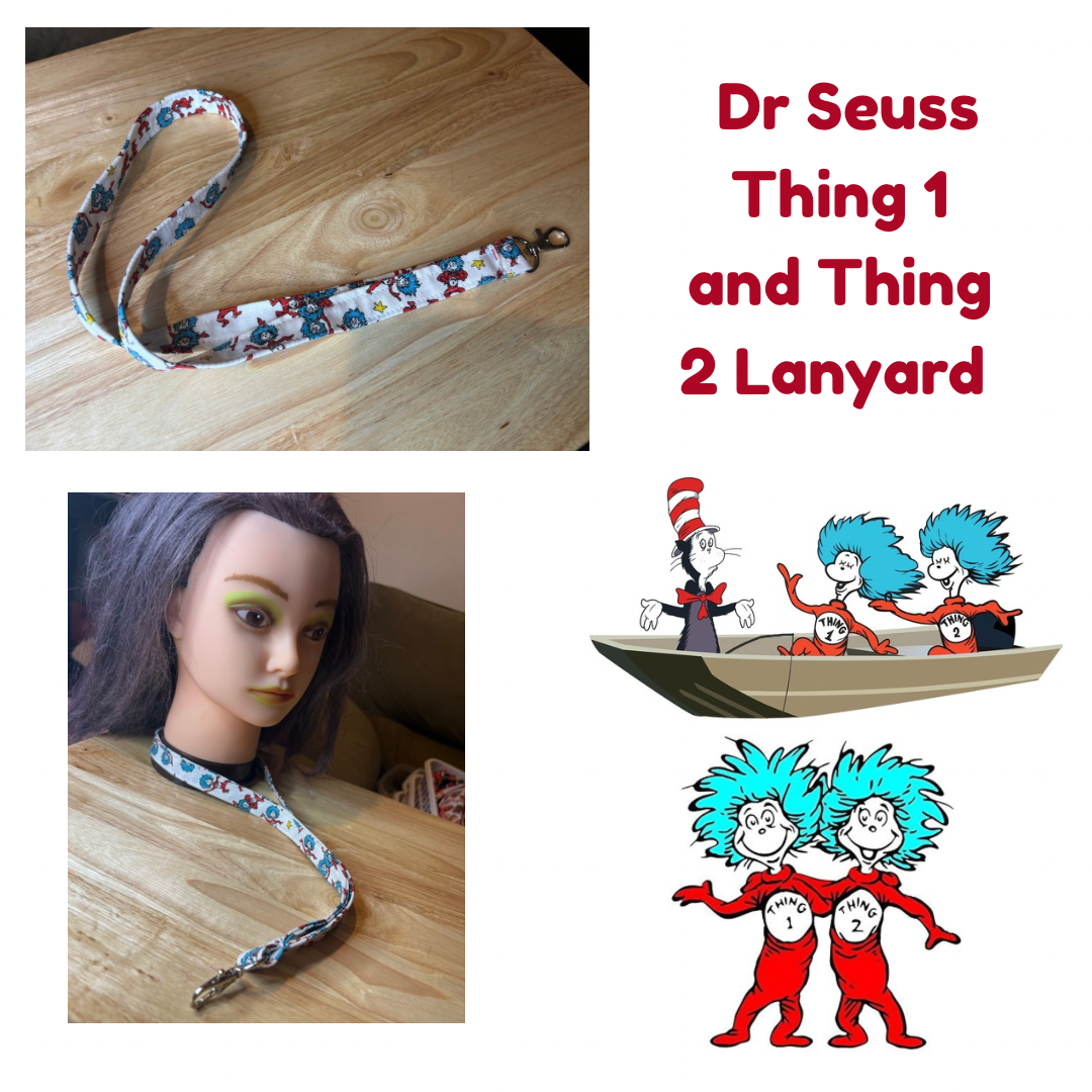 Dr Seuss Thing 1 and Thing 2 Lanyard