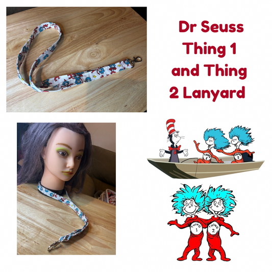Dr Seuss Thing 1 and Thing 2 Lanyard