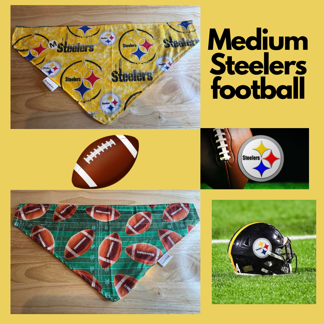Football/Steelers over the collar reversible pet bandanas