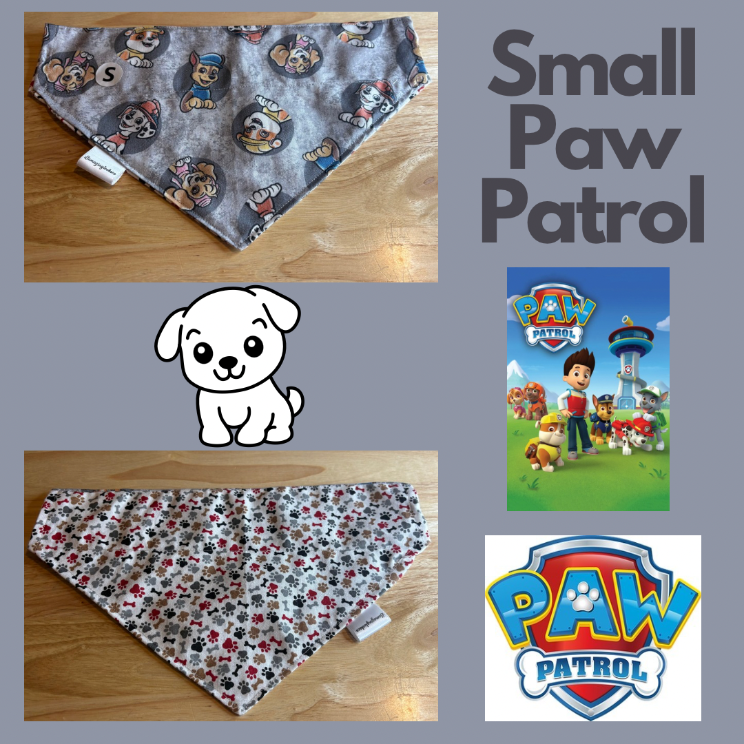 Paw Patrol over the collar reversible pet bandanas