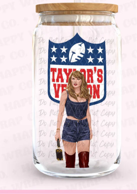 *Custom PREORDER*  Swiftie Kansas City glass cup designs (straw cleaner included with purchase)