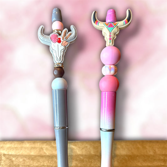 Cow Skull Beaded Pens