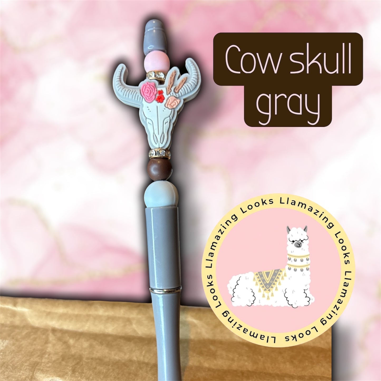 Cow Skull Beaded Pens