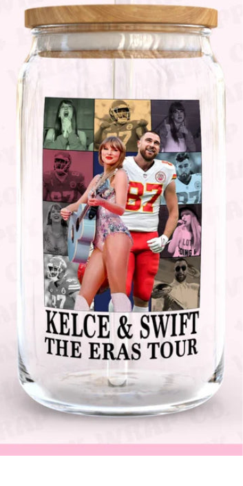 *Custom PREORDER*  Swiftie Kansas City glass cup designs (straw cleaner included with purchase)