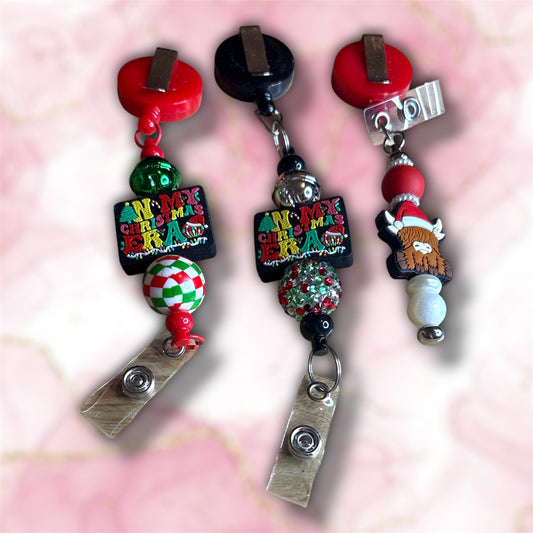 10% off 🏷️ Christmas Beaded Badge Reels