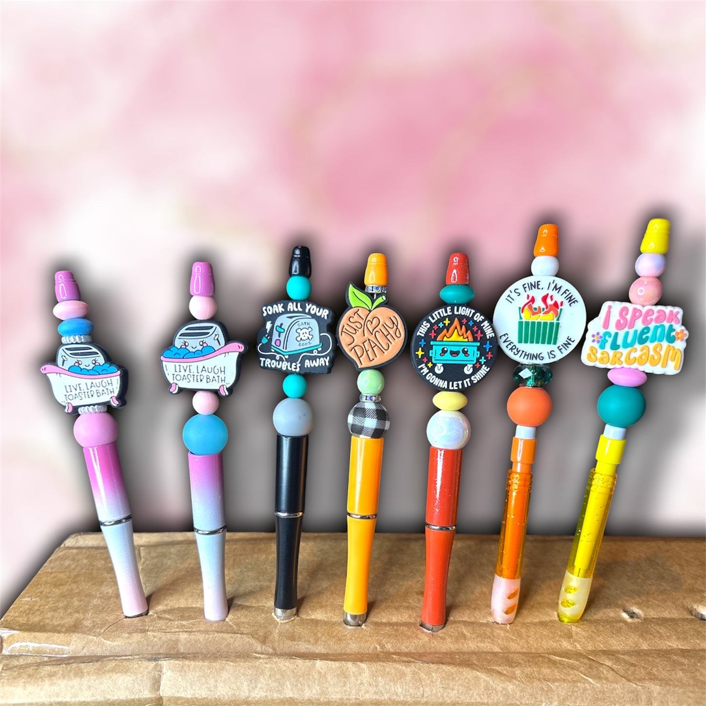 Sarcasm Mix of Beaded Pens & Pencils
