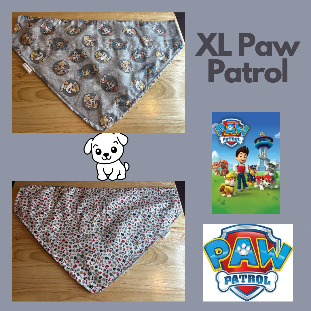 Paw Patrol over the collar reversible pet bandanas