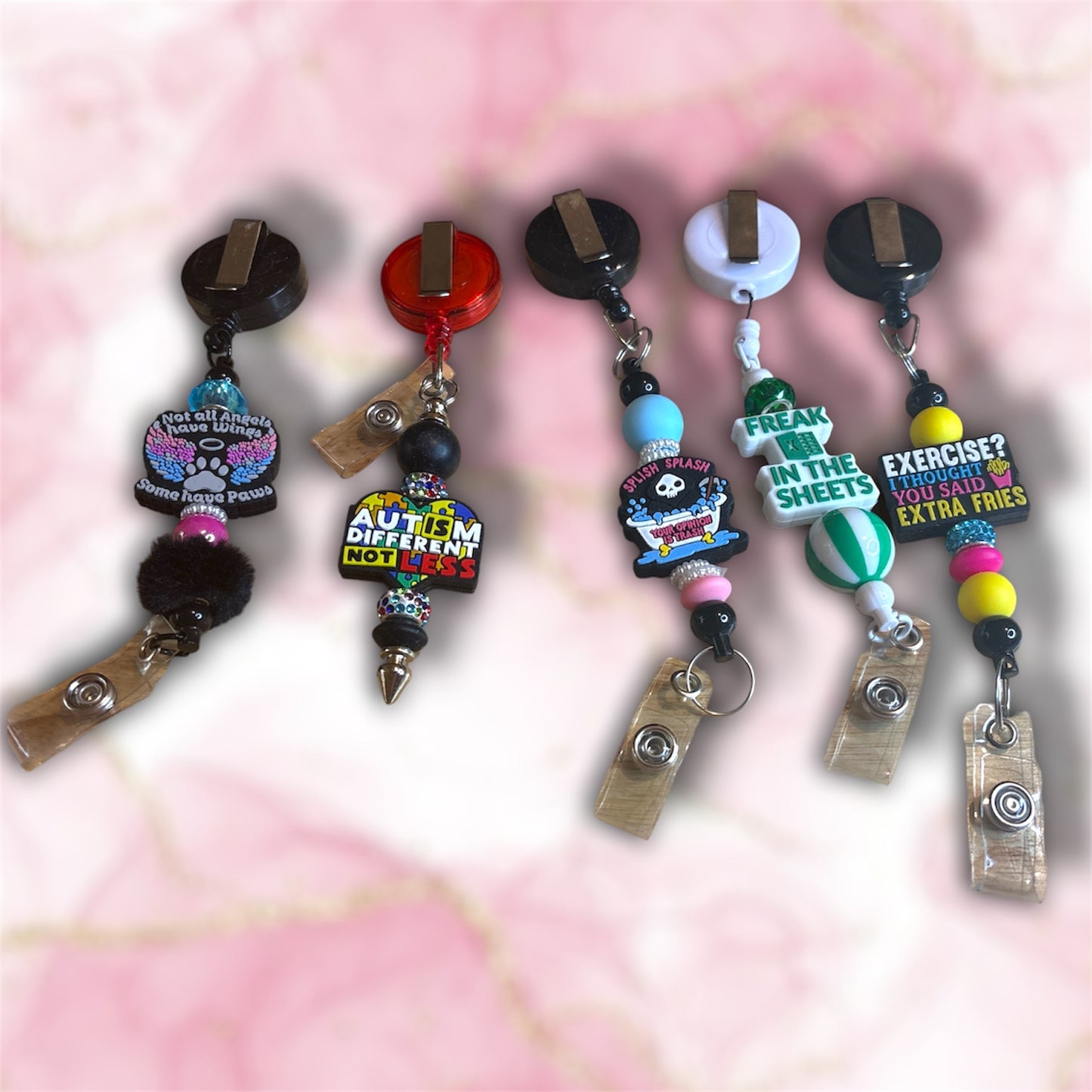 Random Mix of Beaded Badge Reels
