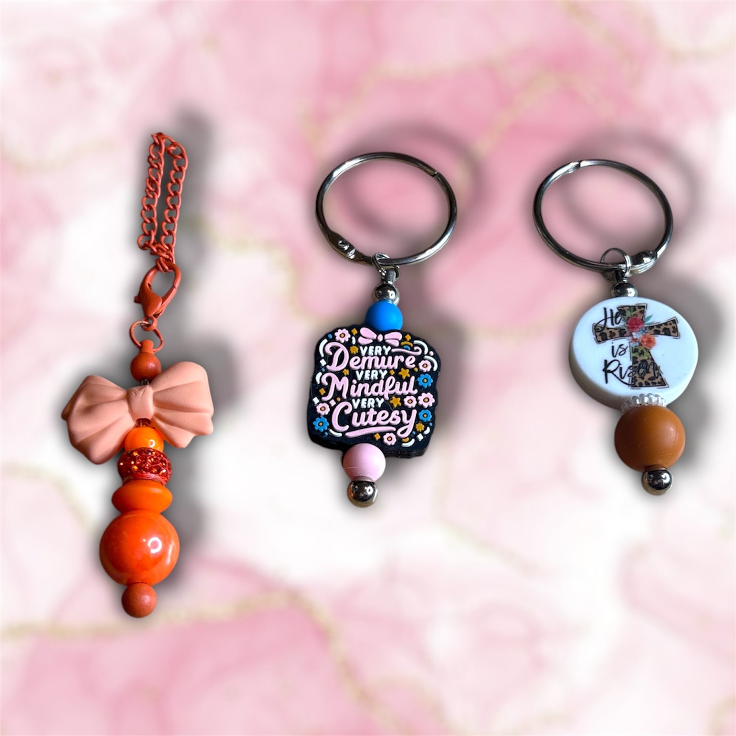 Beaded multi use charm keychains/cup charms