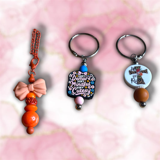 Beaded multi use charm keychains/cup charms