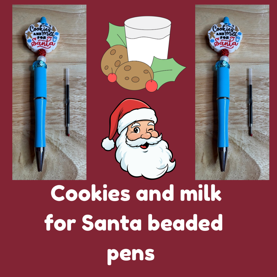 Cookies and milk for Santa beaded pens