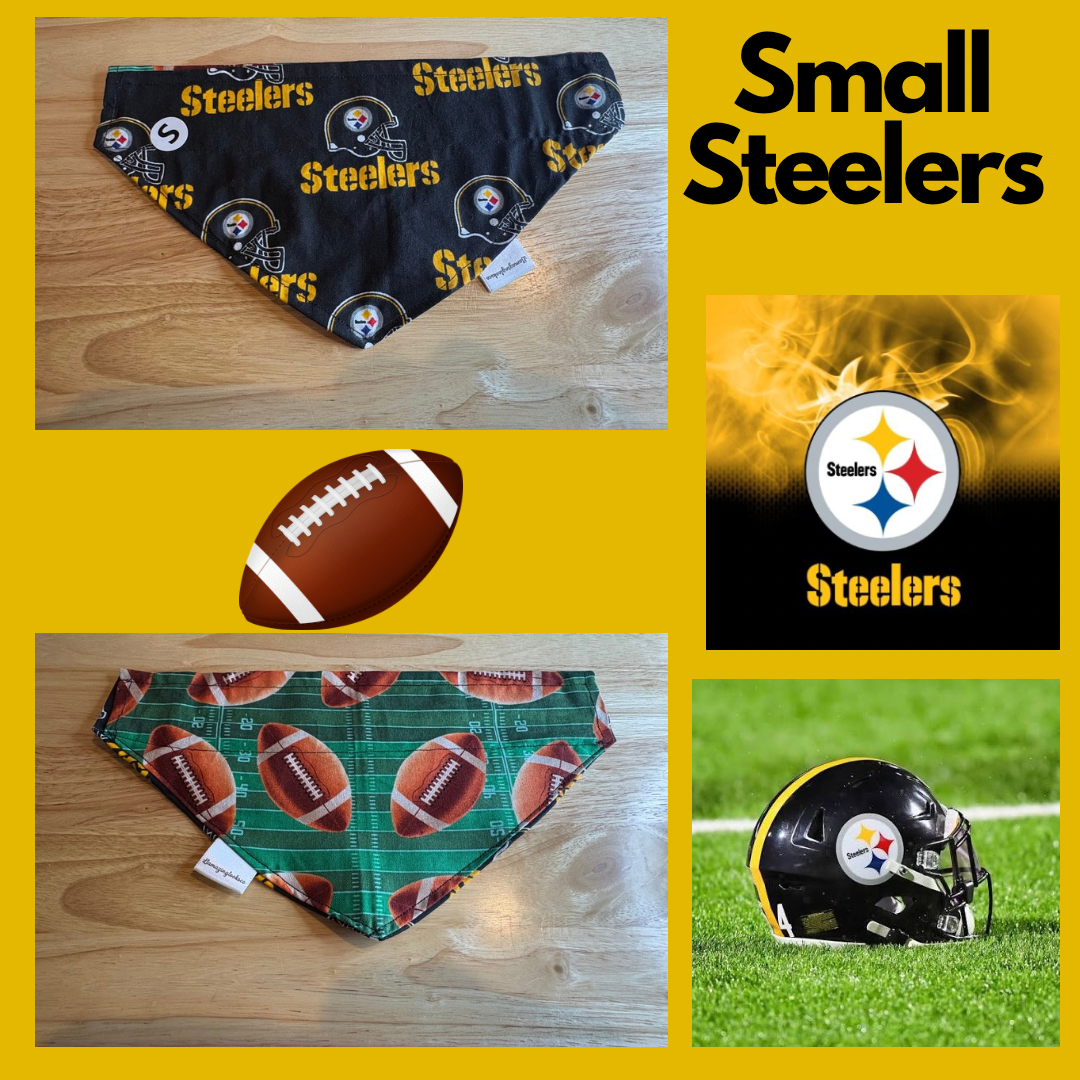 Football/Steelers over the collar reversible pet bandanas