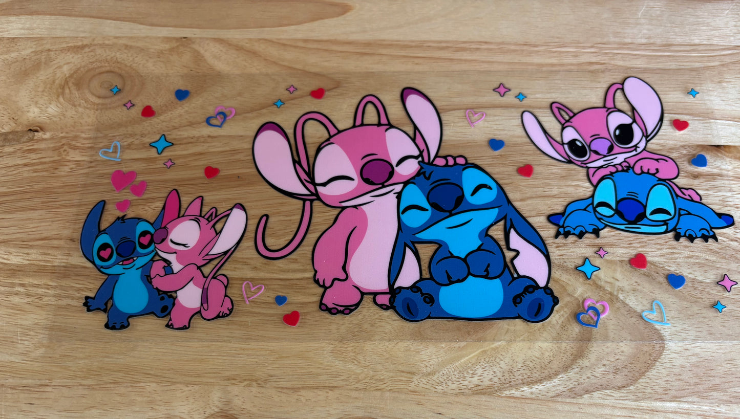 MADE TO ORDER Stitch/Stitch & Angel glass or plastic cups