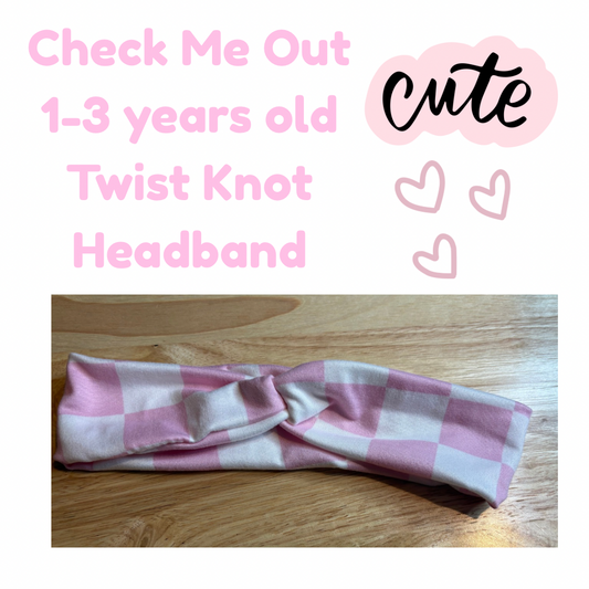 1-3 years old Check Me Out Twist Knot Headband