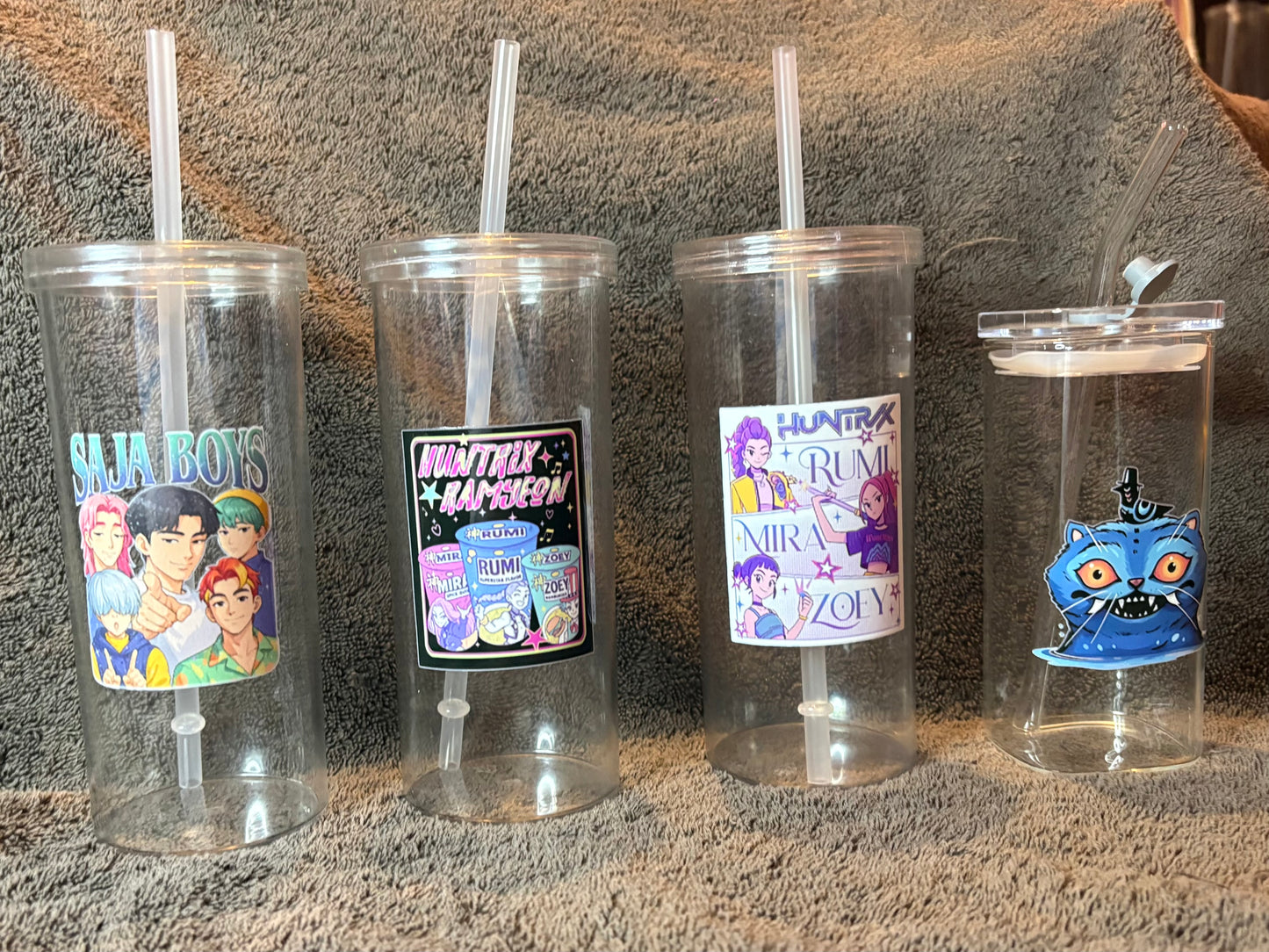 K Pop Demon Hunters Glass  and Plastic Cups & MADE TO ORDER cup options