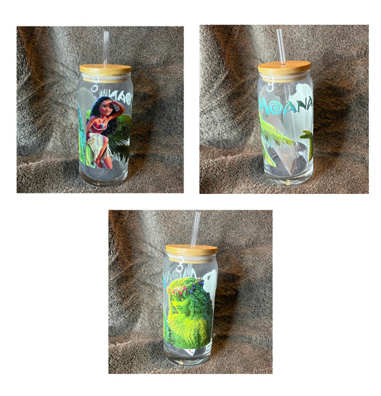 Moana Glass Cups and Custom Moana Made To Order Cups