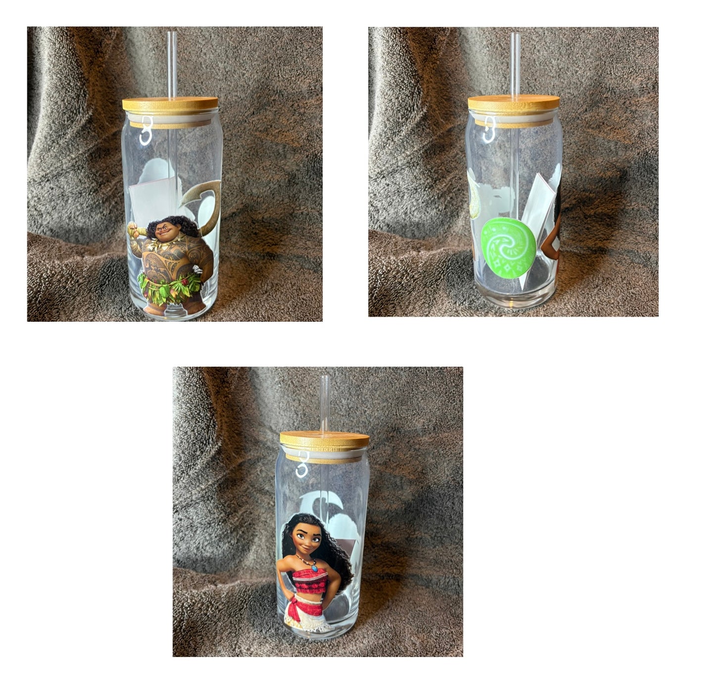 Moana Glass Cups and Custom Moana Made To Order Cups