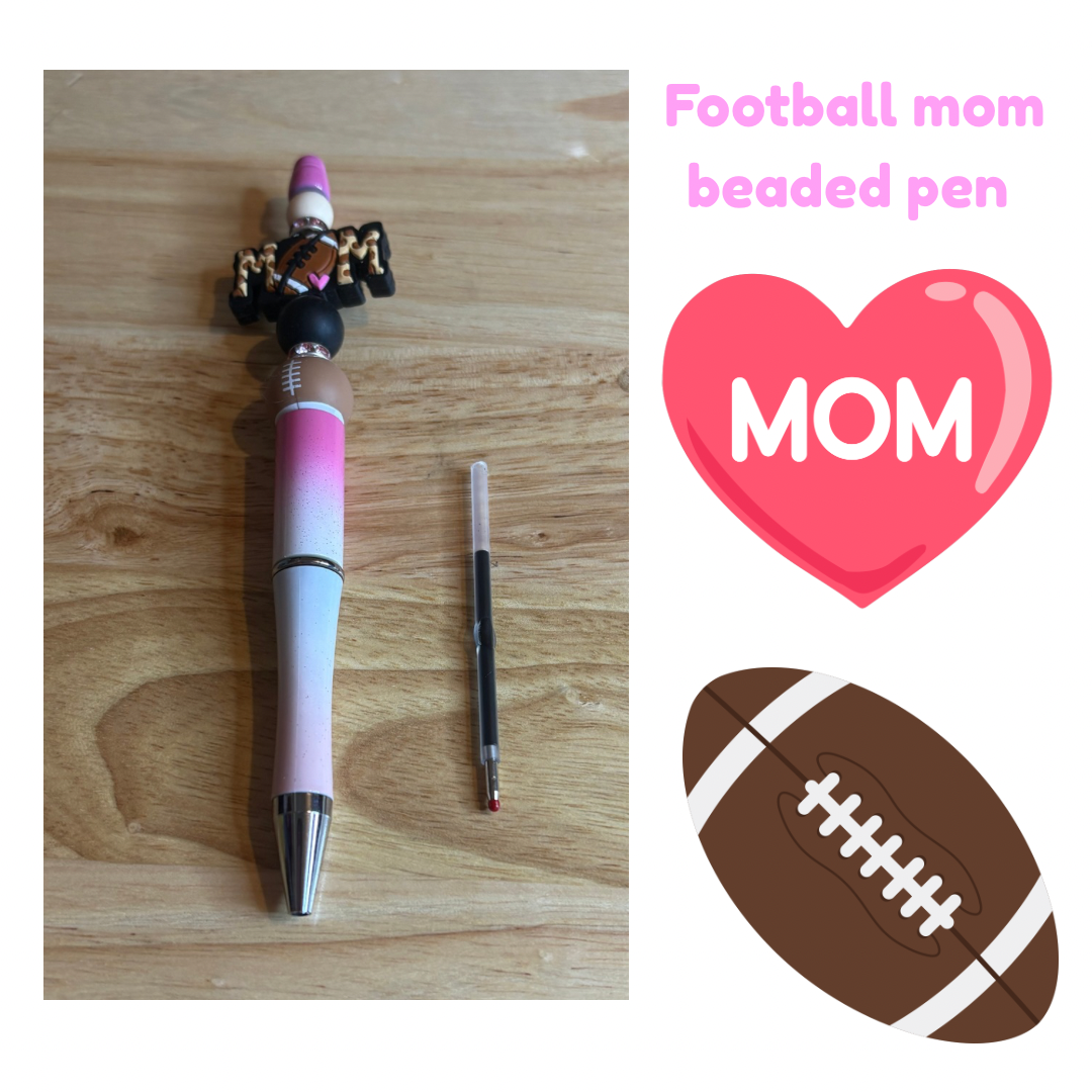 Football mom beaded pen