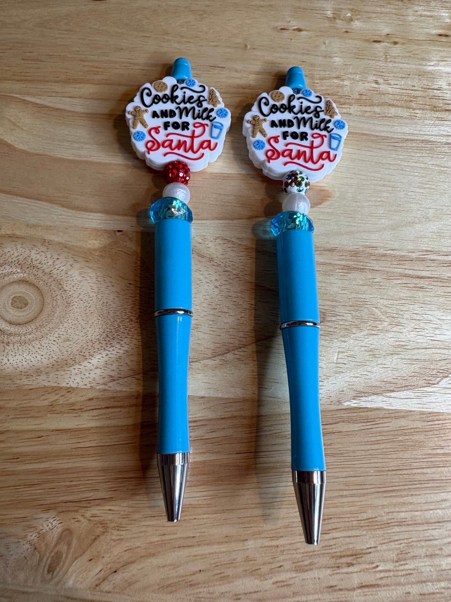 Cookies and milk for Santa beaded pens