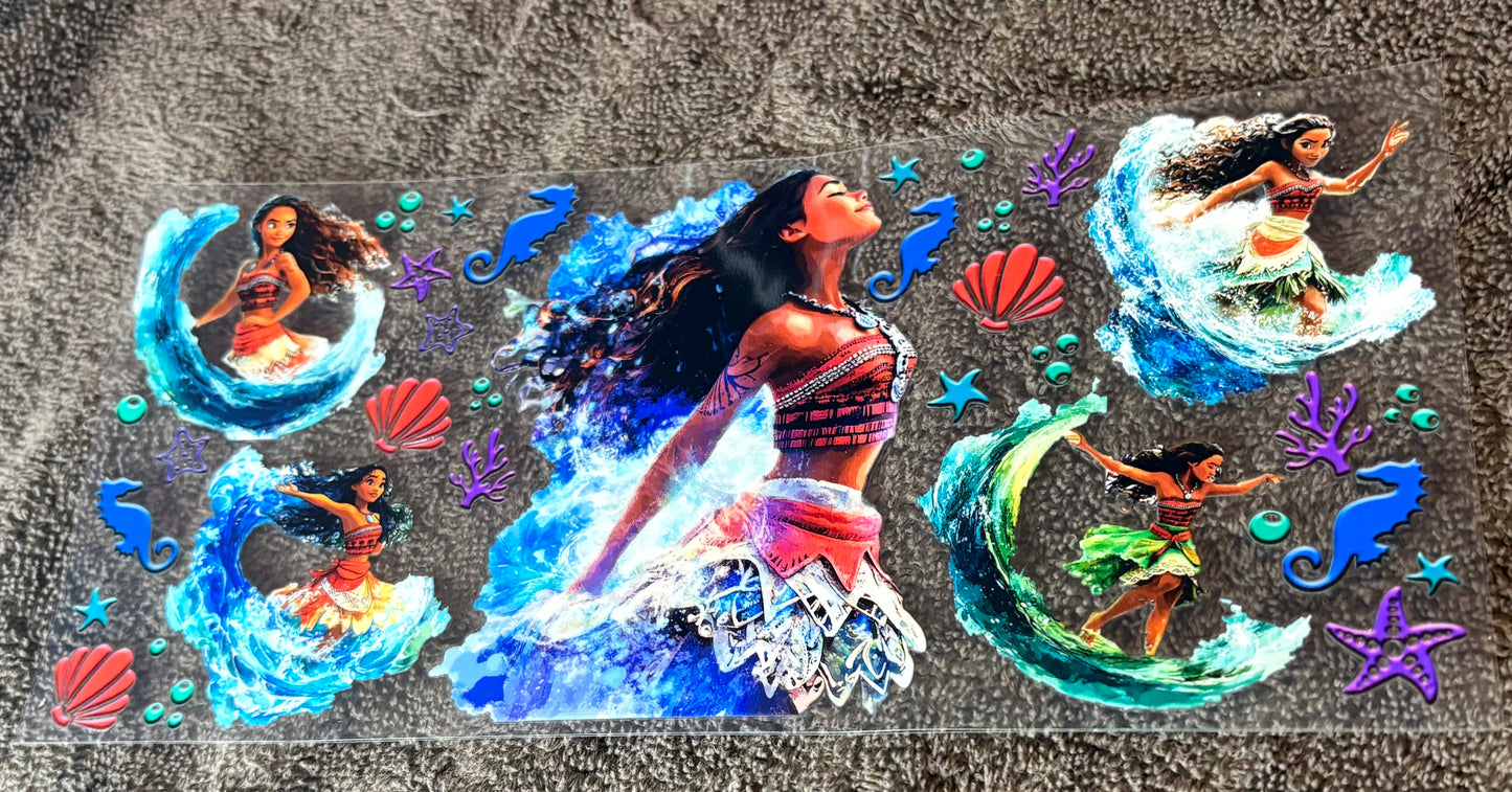 Moana Glass Cups and Custom Moana Made To Order Cups