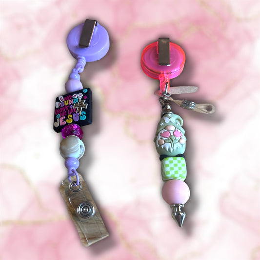10% off 🏷️Spring/Easter Beaded Badge Reels