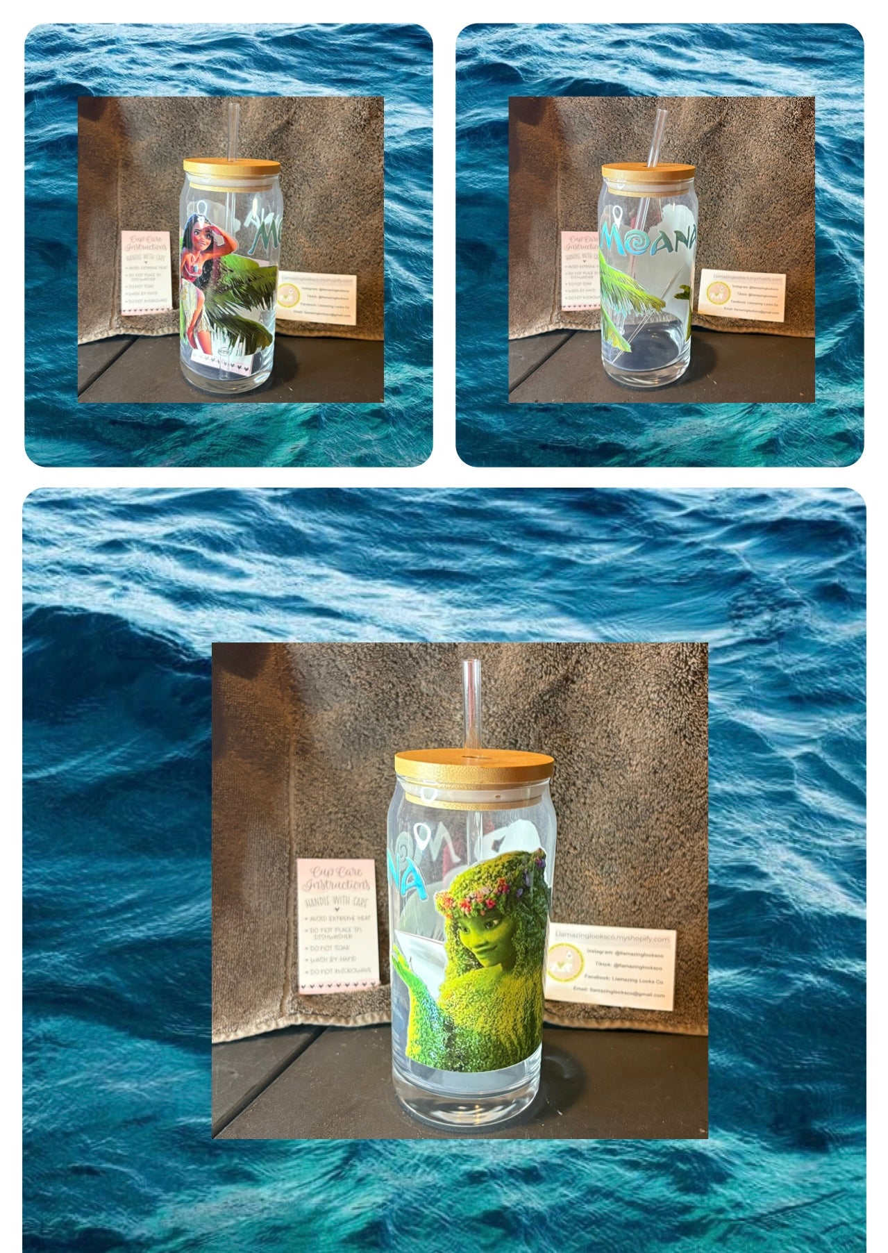 Moana Glass Cups- Uniquely Designed By Tay