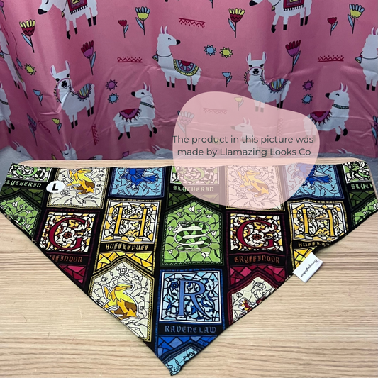 Large Harry Potter Houses over the collar pet bandana