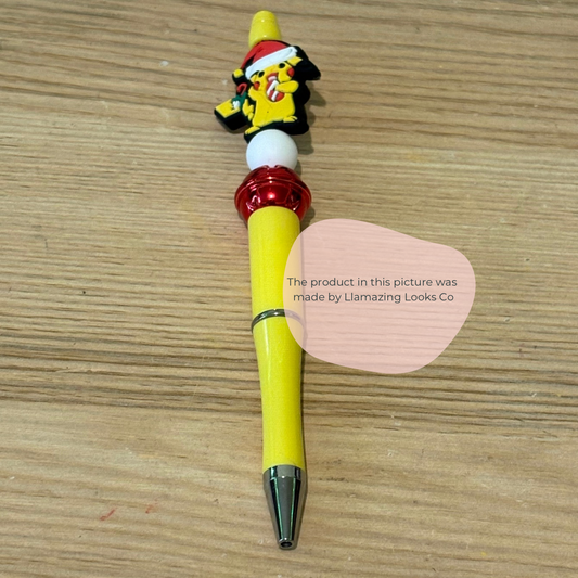 Pikachu (holiday) beaded pen