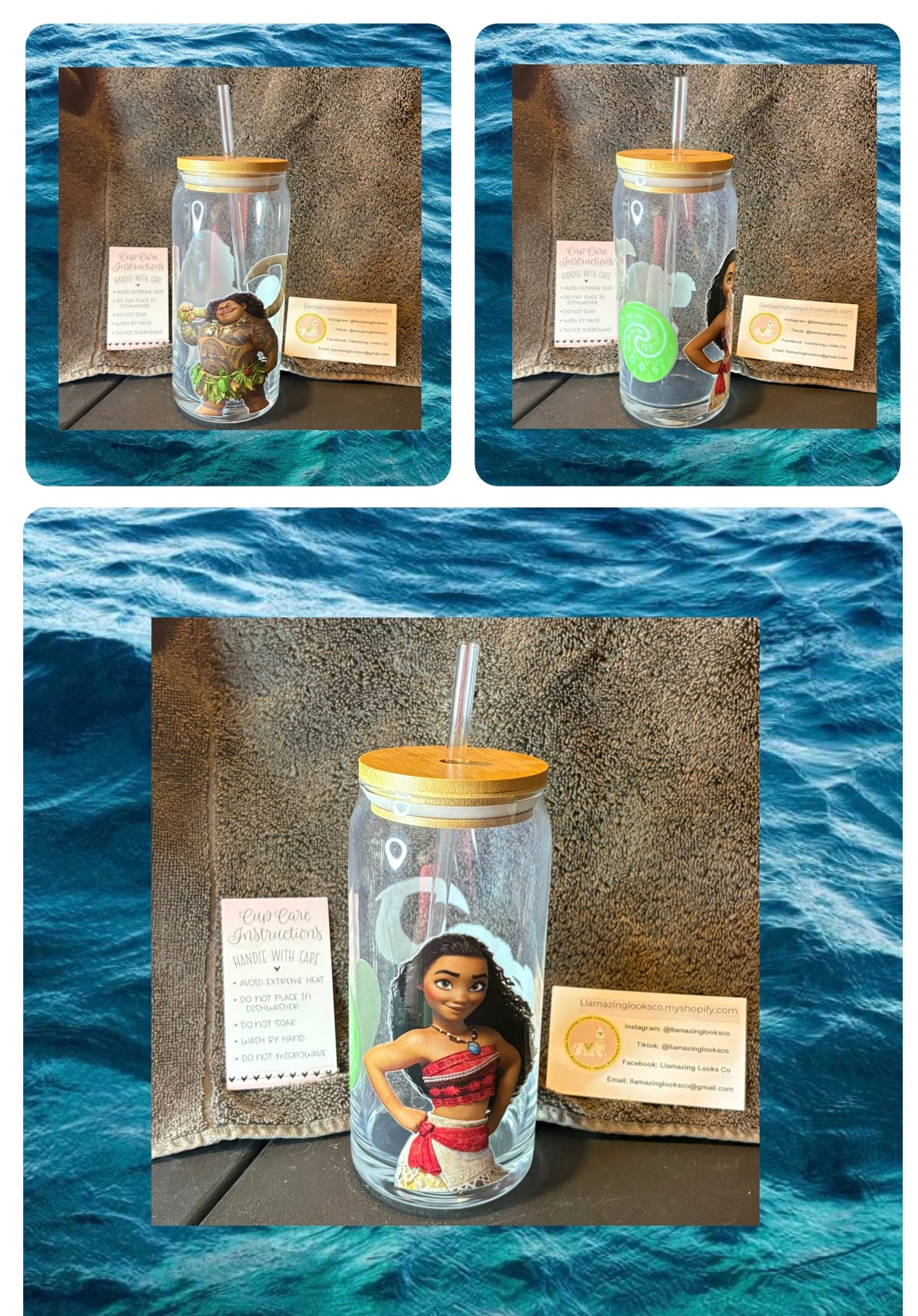 Moana Glass Cups- Uniquely Designed By Tay