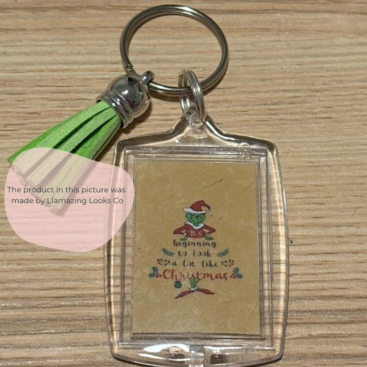 Grinch- a lot like Christmas Photo Keychain