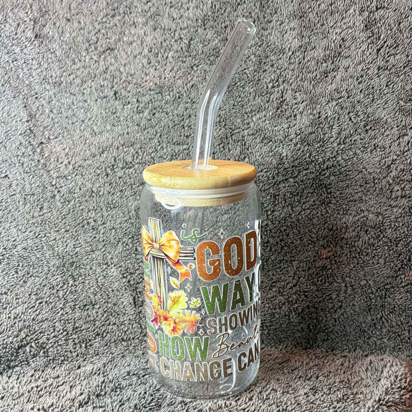 10% off🏷️Autumn…Beautiful Change Christian Faith Glass Cup