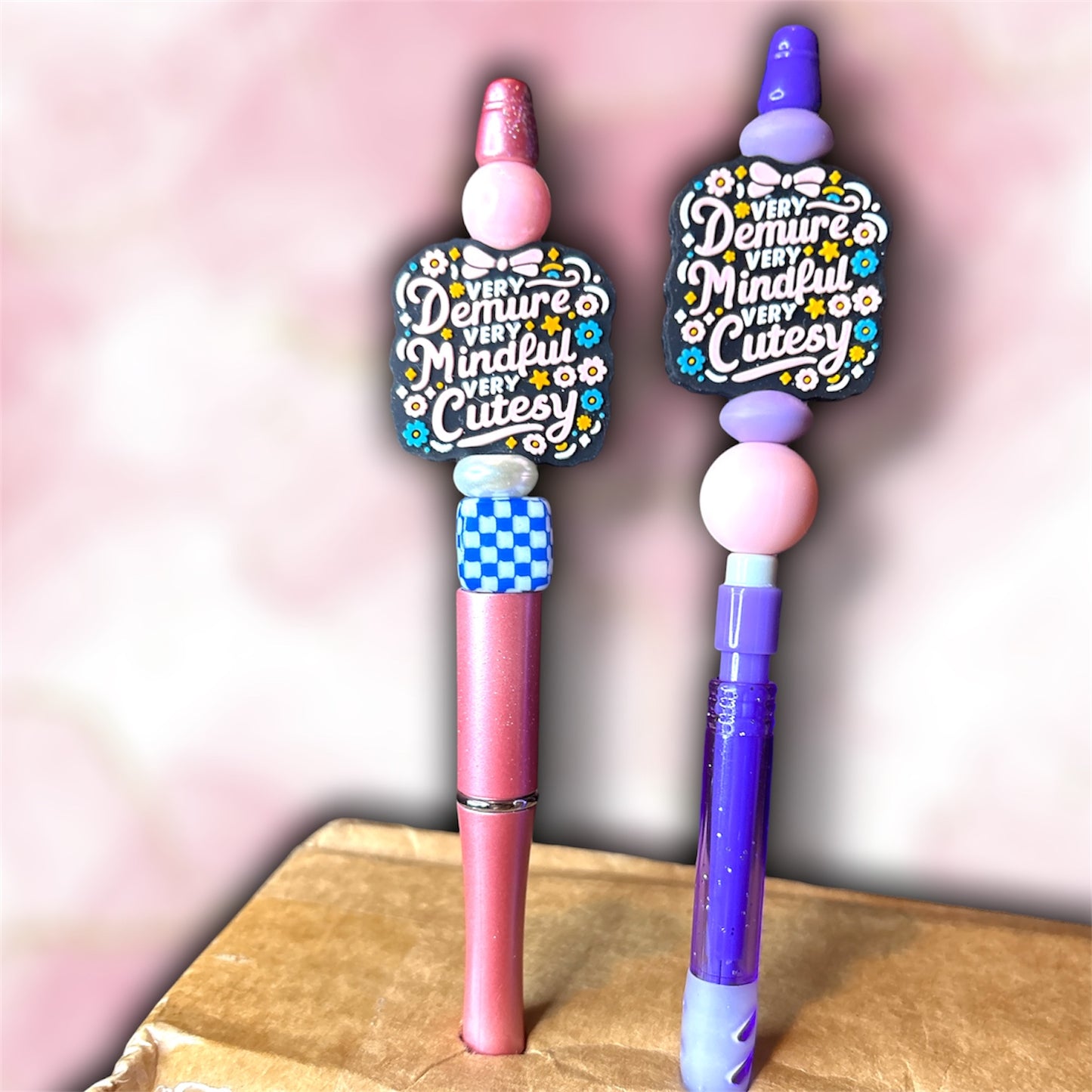 Very Demure Very Mindful Very Cutesy Beaded Pen & Pencil