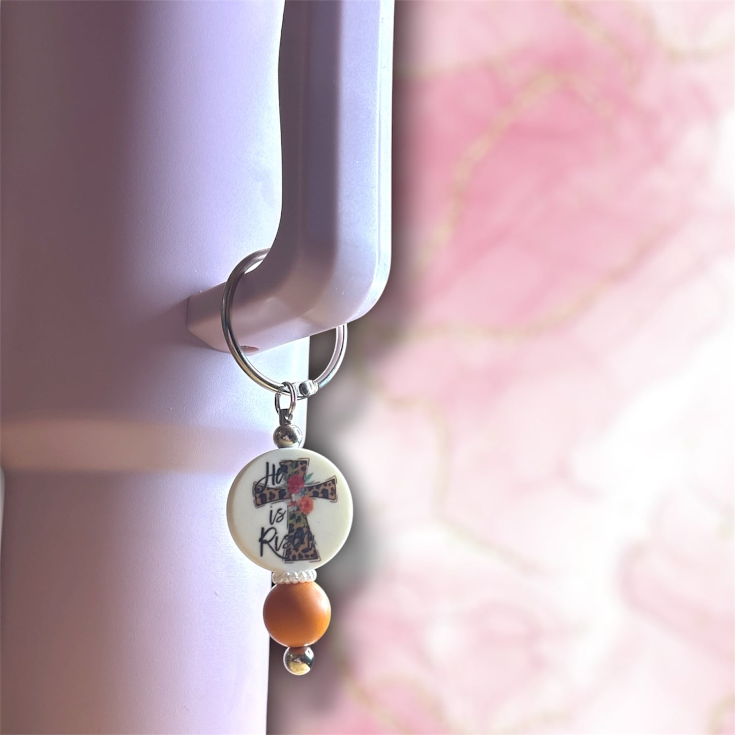 Beaded multi use charm keychains/cup charms