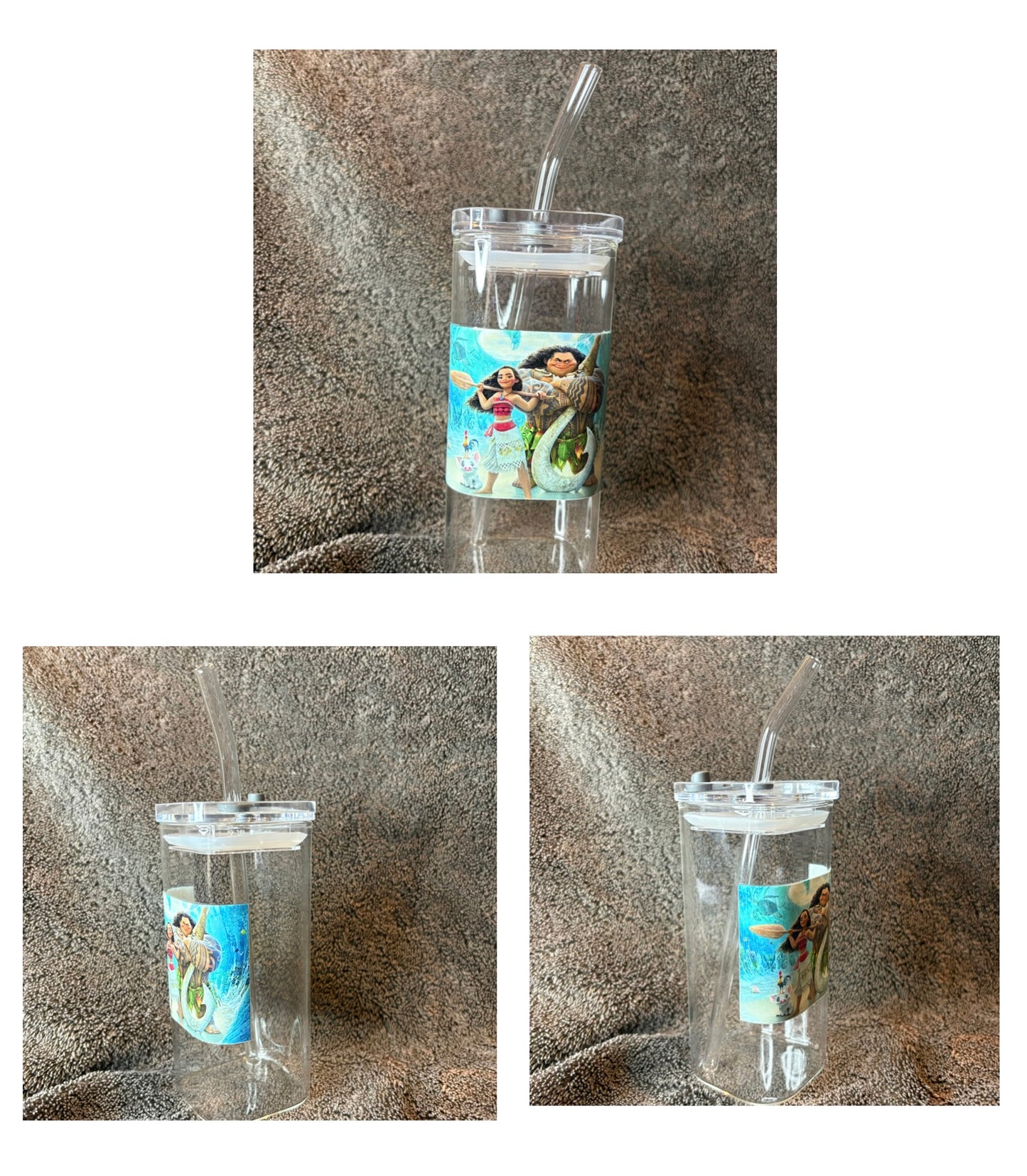 Moana Glass Cups and Custom Moana Made To Order Cups
