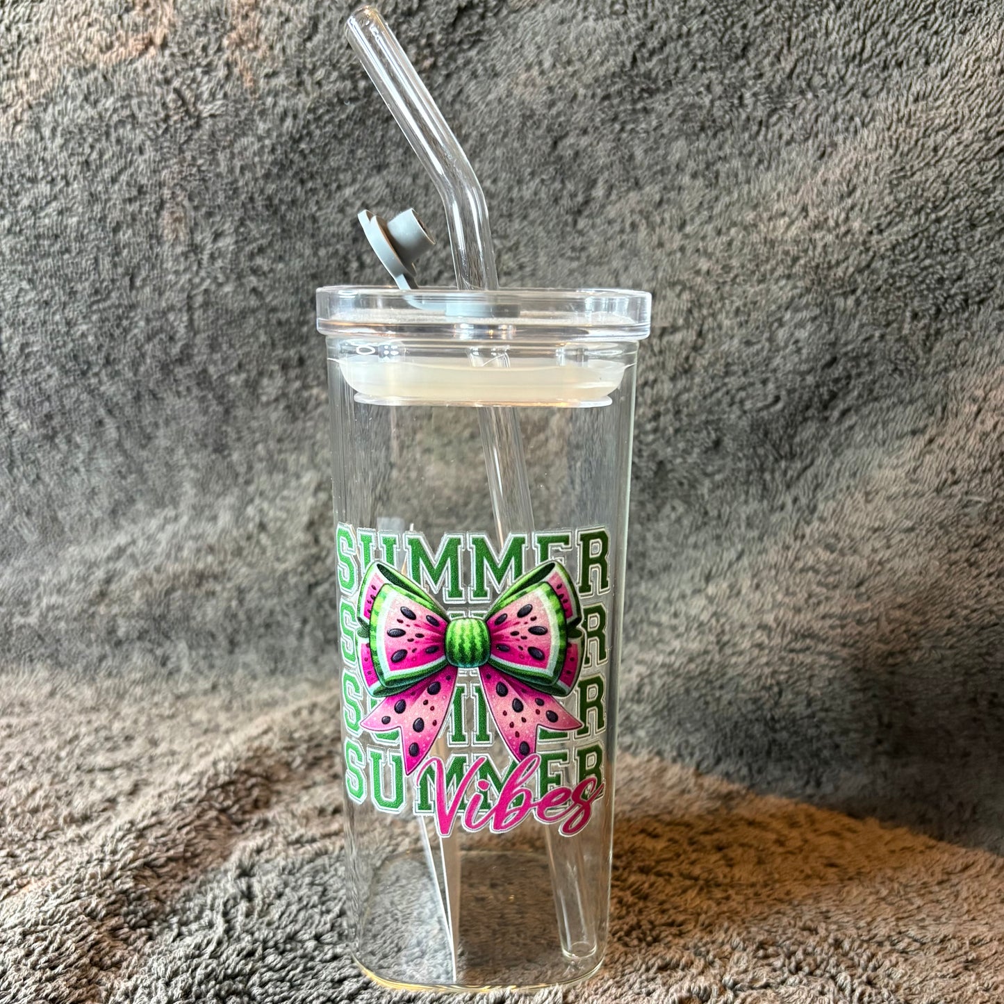 10% off🏷️ Summer Vibes Square Glass Cup
