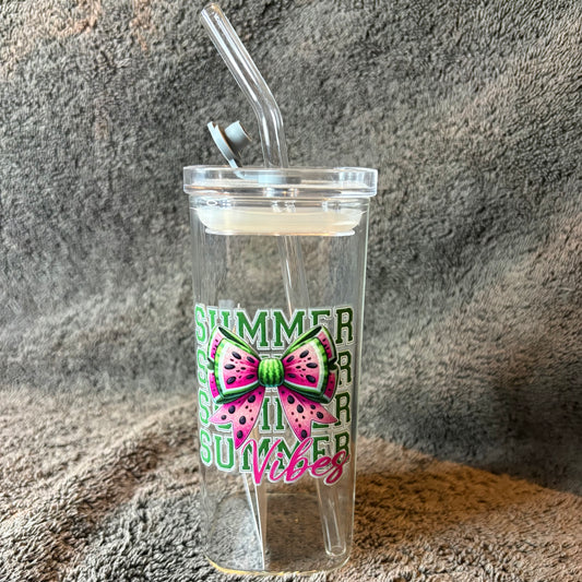 10% off🏷️ Summer Vibes Square Glass Cup