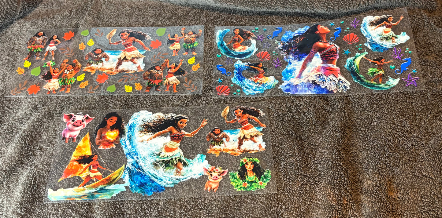 Moana Glass Cups and Custom Moana Made To Order Cups