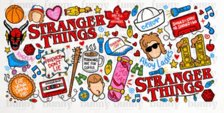 CUSTOM PREORDER Stranger Things glass and plastic cups